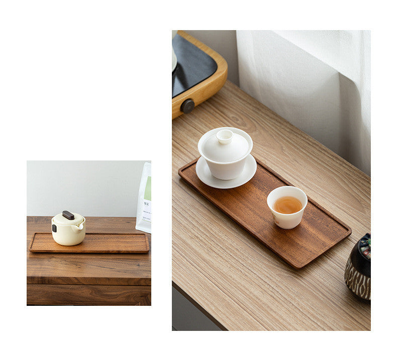 Walnut Japanese Tea Tray Coffee Cup Rectangular Solid Wood Dry Brewing Table