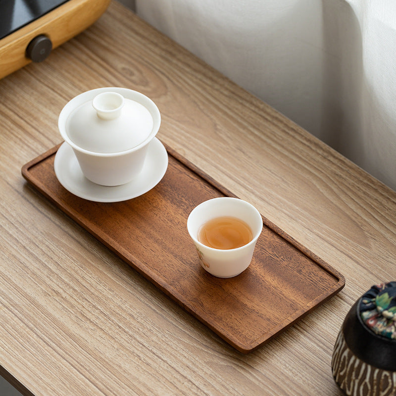 Walnut Japanese Tea Tray Coffee Cup Rectangular Solid Wood Dry Brewing Table